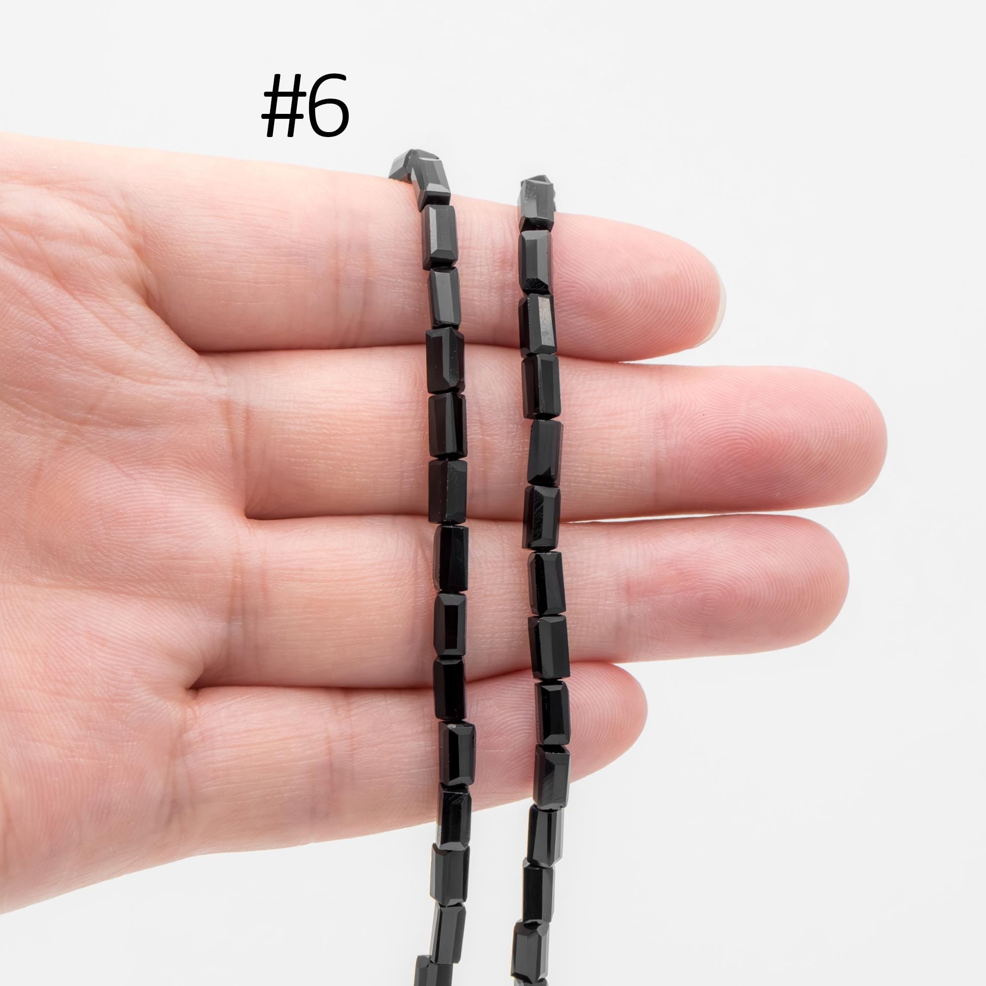 Square Tube/ Long Cube Crystal Glass Faceted Stick Beads 6mm (TS-63)/ 17" strand